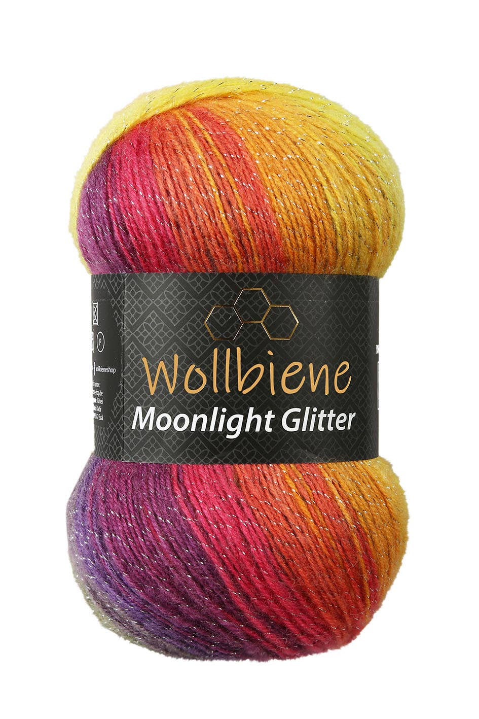 Woolen bee moonlight glitter batik crochet knitting wool: 3070 yellow turquoise blue