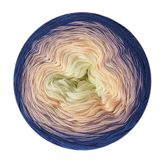 Aura Cotton Yarn Cake 200g Gradient 100% Cotton 800m: 812 purple cream-white