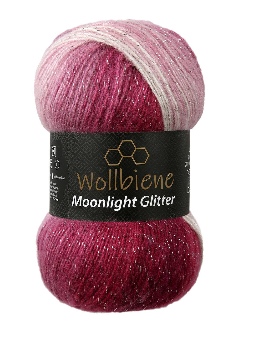 Woolen bee moonlight glitter batik crochet knitting wool: 5960 berry purple turquoise
