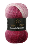 Woolen bee moonlight glitter batik crochet knitting wool: 5300 berry white
