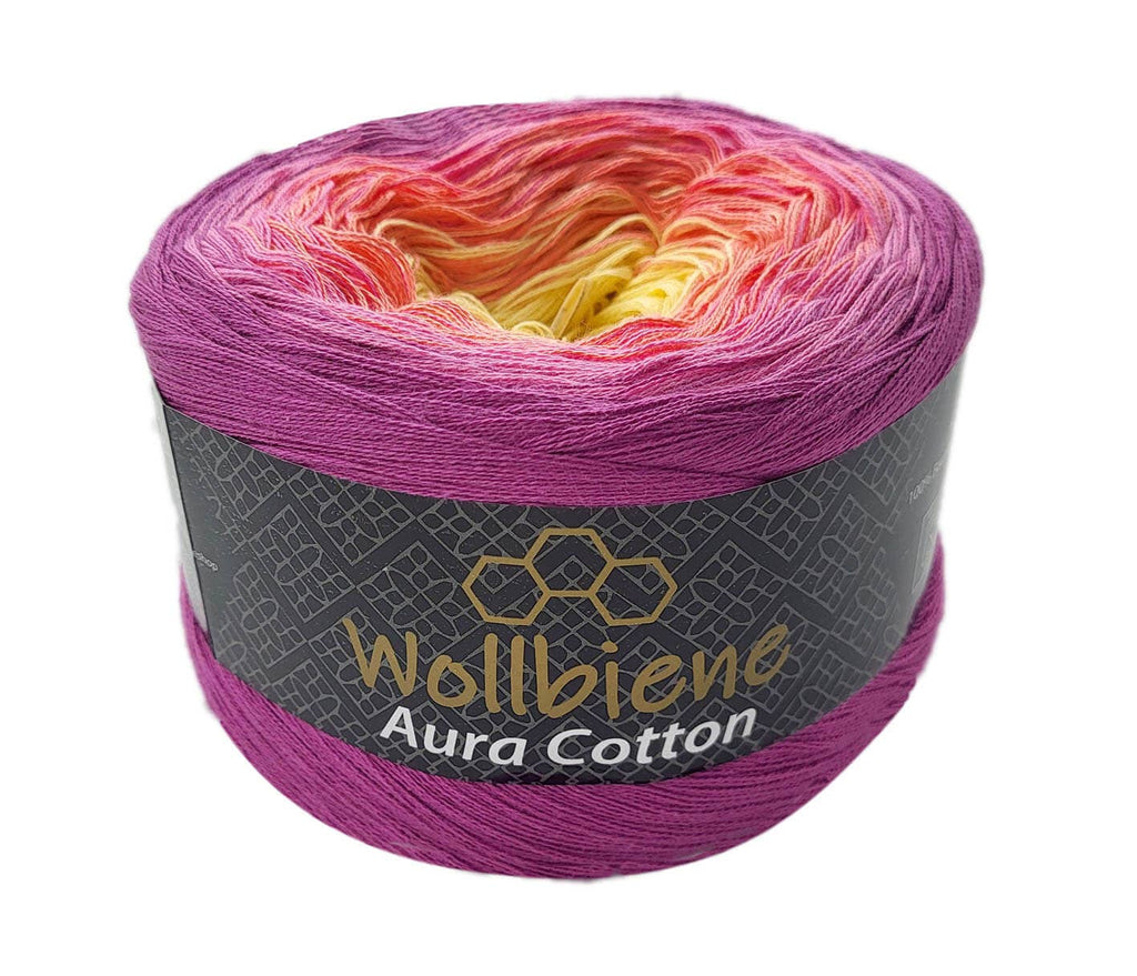 Aura Cotton Yarn Cake 200g Gradient 100% Cotton 800m: 812 purple cream-white