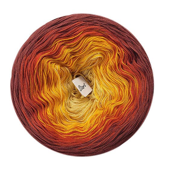 Aura Cotton Yarn Cake 200g Gradient 100% Cotton 800m: 812 purple cream-white