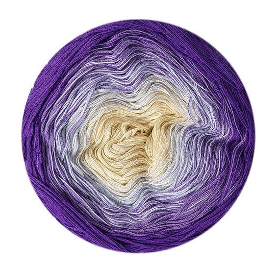 Aura Cotton Yarn Cake 200g Gradient 100% Cotton 800m: 812 purple cream-white