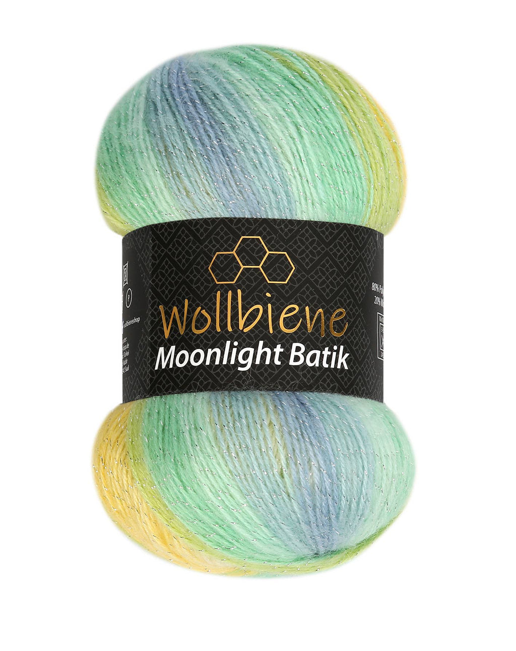 Woolen bee moonlight glitter batik crochet knitting wool: 5960 berry purple turquoise