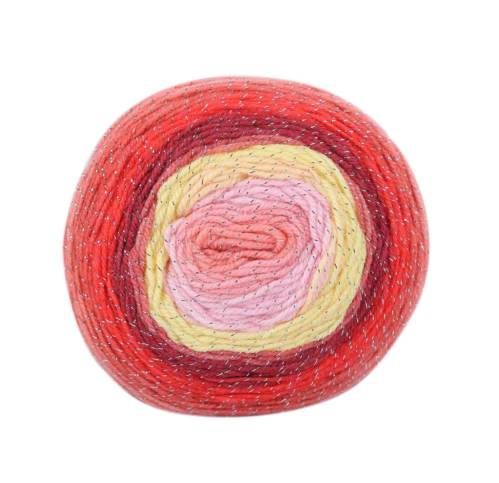 Woolly Bee Cupcake Glitter Gradient Wool Knitting Wool 150g: 1910 red yellow