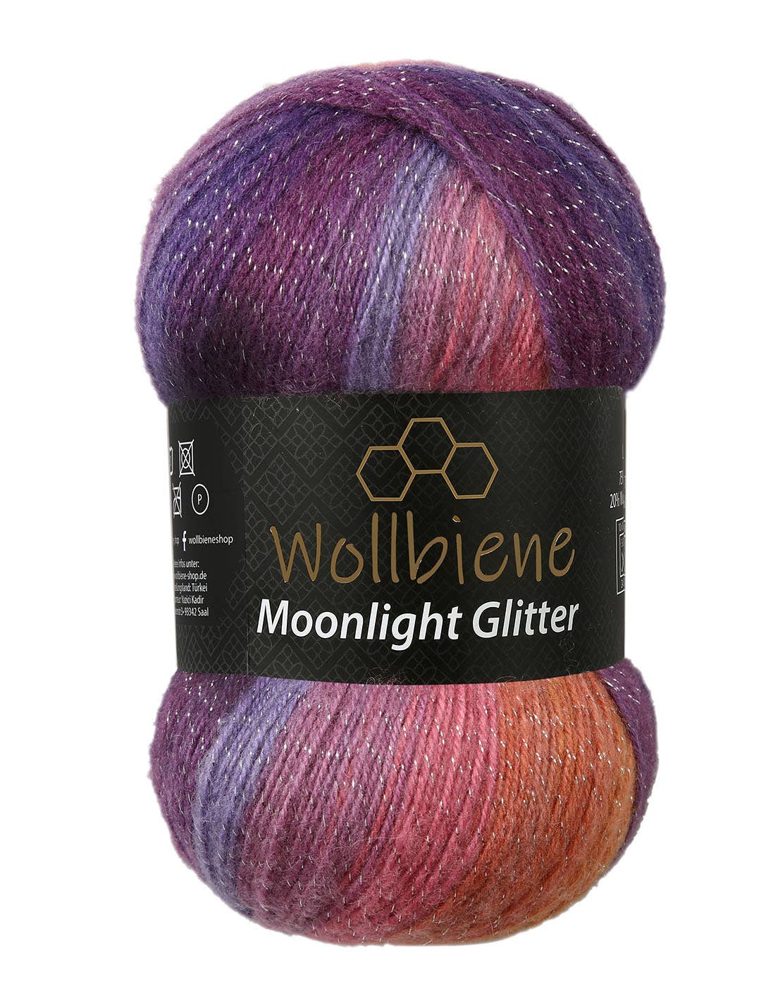 Woolen bee moonlight glitter batik crochet knitting wool: 3070 yellow turquoise blue