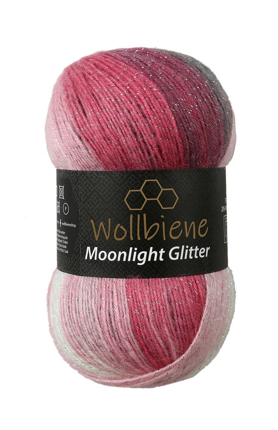 Woolen bee moonlight glitter batik crochet knitting wool: 2700 rose grey