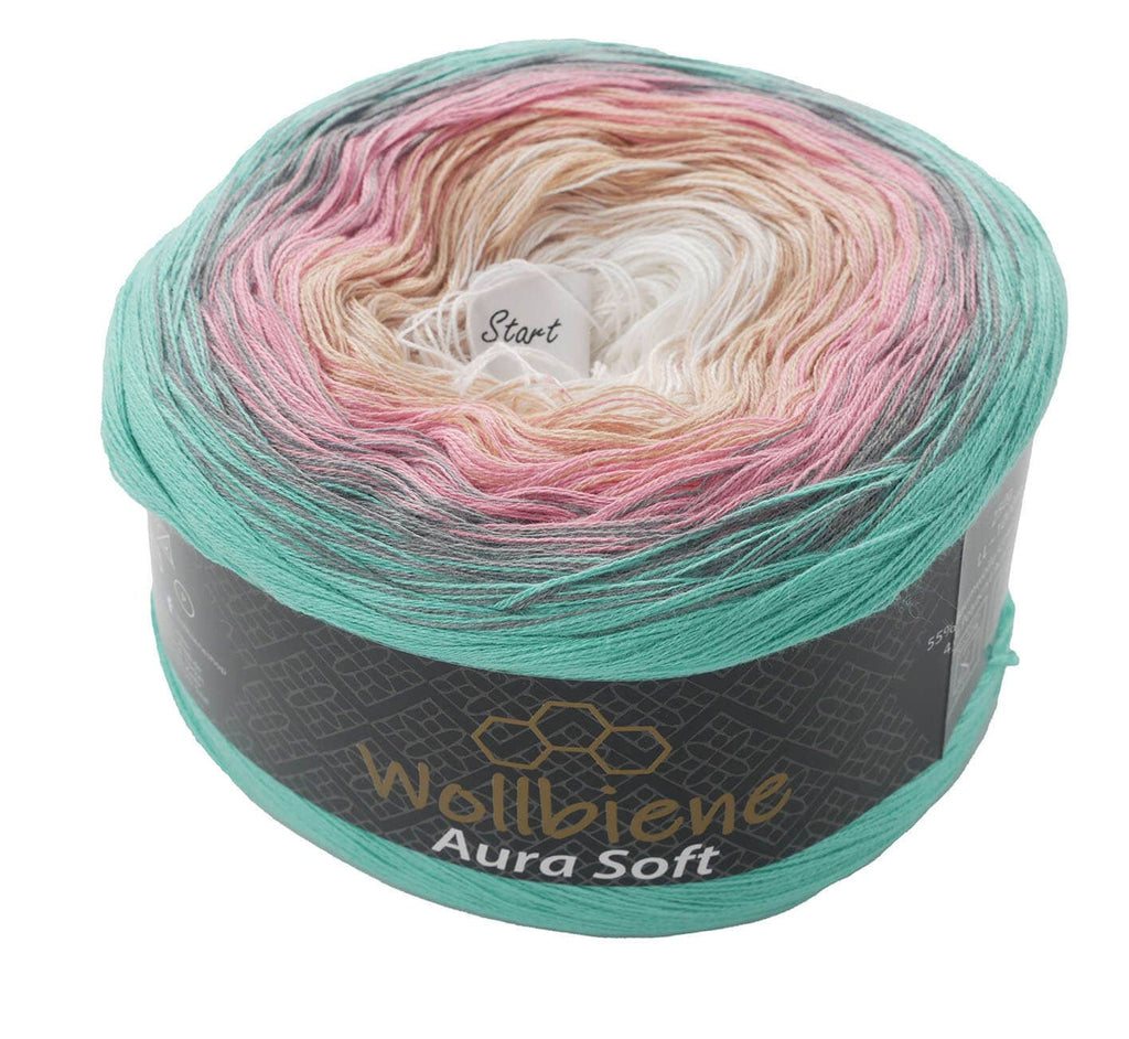 Wool Bee Aura Soft Bobble 250g Color Gradient 1000m: 711 pink green yellow