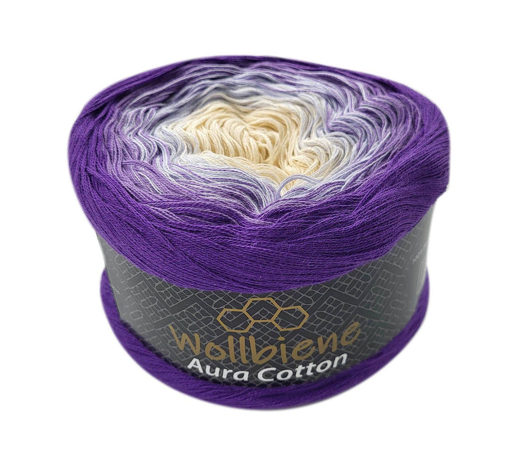 Aura Cotton Yarn Cake 200g Gradient 100% Cotton 800m: 801 black gray white