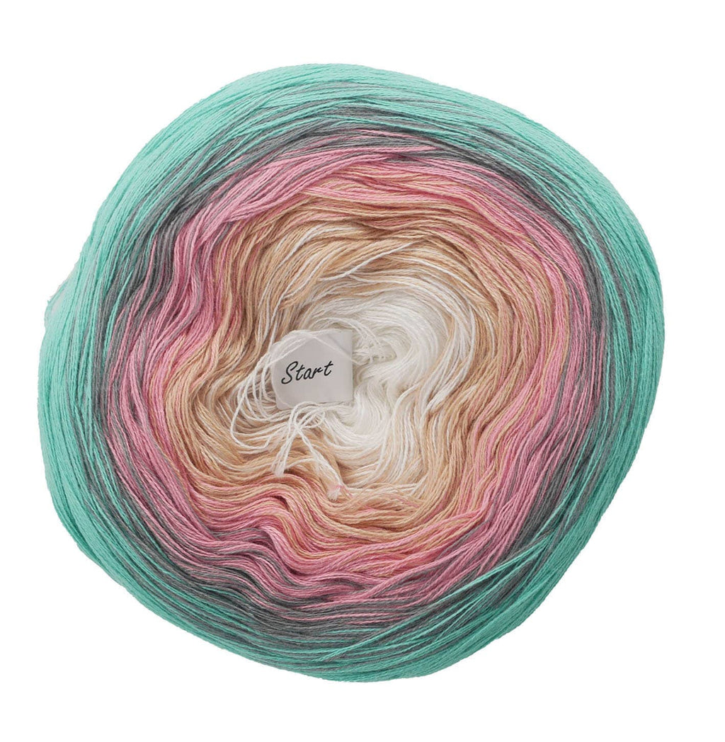 Wool Bee Aura Soft Bobble 250g Color Gradient 1000m: 709 blue pink pastel