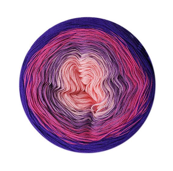 Aura Cotton Yarn Cake 200g Gradient 100% Cotton 800m: 812 purple cream-white