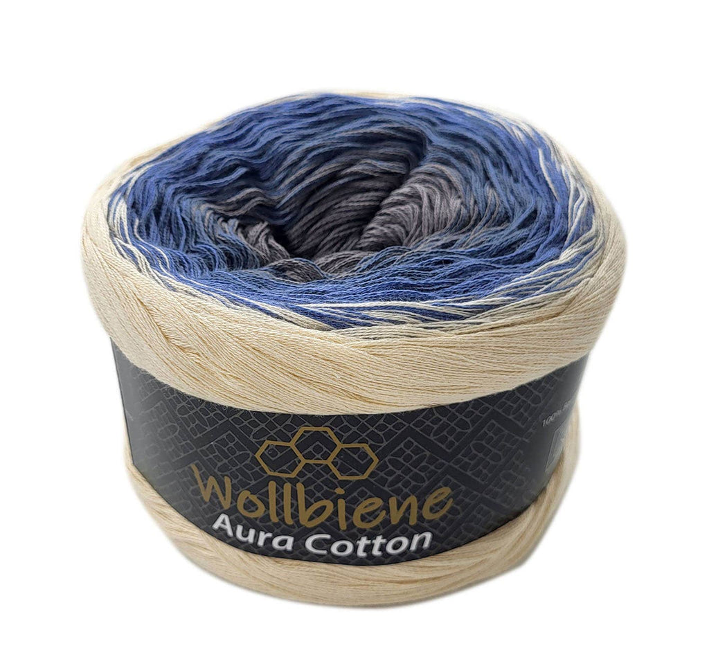 Aura Cotton Yarn Cake 200g Gradient 100% Cotton 800m: 812 purple cream-white