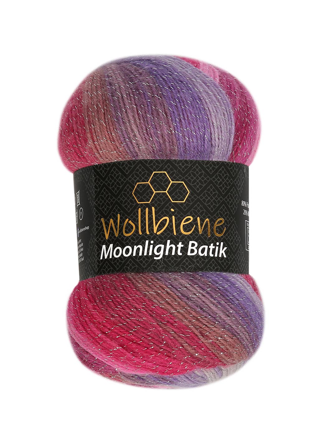 Woolen bee moonlight glitter batik crochet knitting wool: 3070 yellow turquoise blue