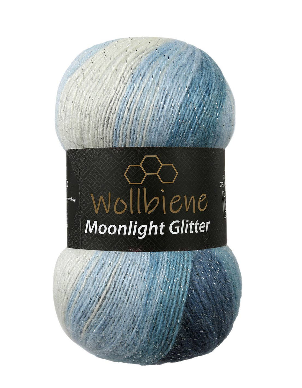 Woolen bee moonlight glitter batik crochet knitting wool: 4050 turkis grey beige