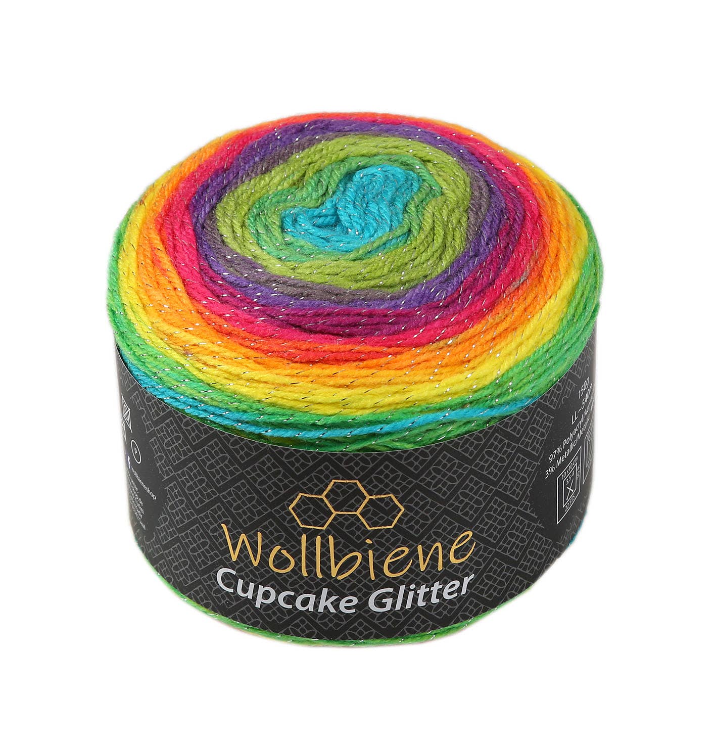 Woolly Bee Cupcake Glitter Gradient Wool Knitting Wool 150g: 3080 berry beige brown