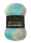 Woolen bee moonlight glitter batik crochet knitting wool: 4050 turkis grey beige