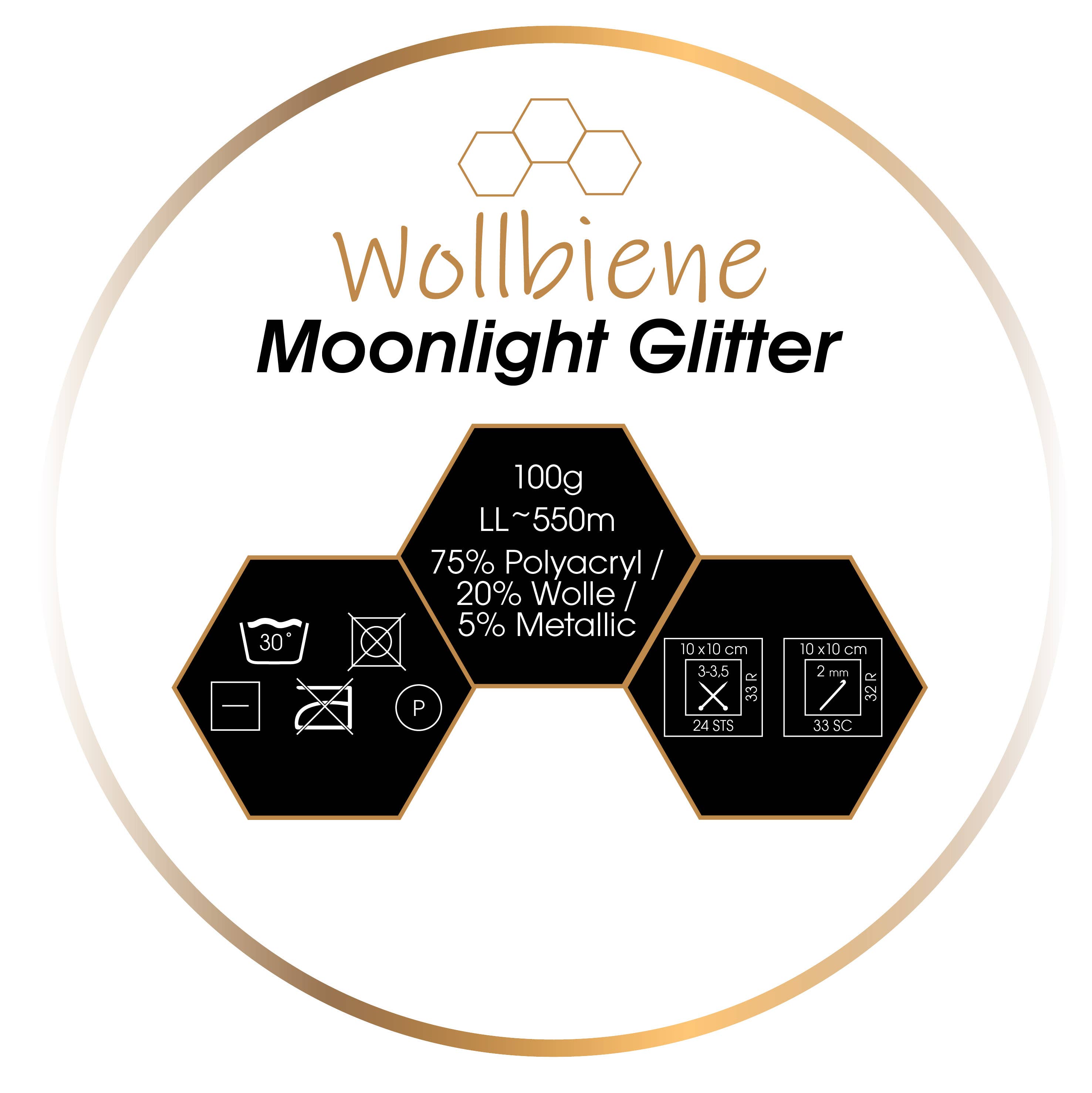 Woolen bee moonlight glitter batik crochet knitting wool: 5300 berry white