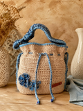 Blue Eye Boho Bucket Bag – Handmade by Judithe Folk ✨🧿
