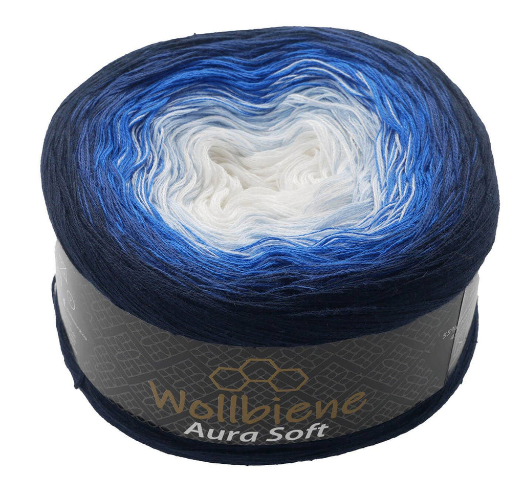 Wool Bee Aura Soft Bobble 250g Color Gradient 1000m: 709 blue pink pastel