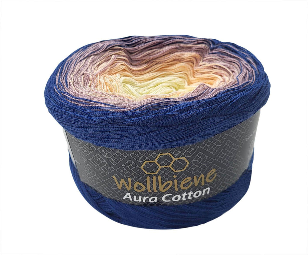 Aura Cotton Yarn Cake 200g Gradient 100% Cotton 800m: 812 purple cream-white