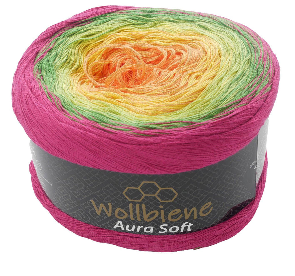 Wool Bee Aura Soft Bobble 250g Color Gradient 1000m: 709 blue pink pastel