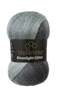 Woolen bee moonlight glitter batik crochet knitting wool: 5000 black grey white