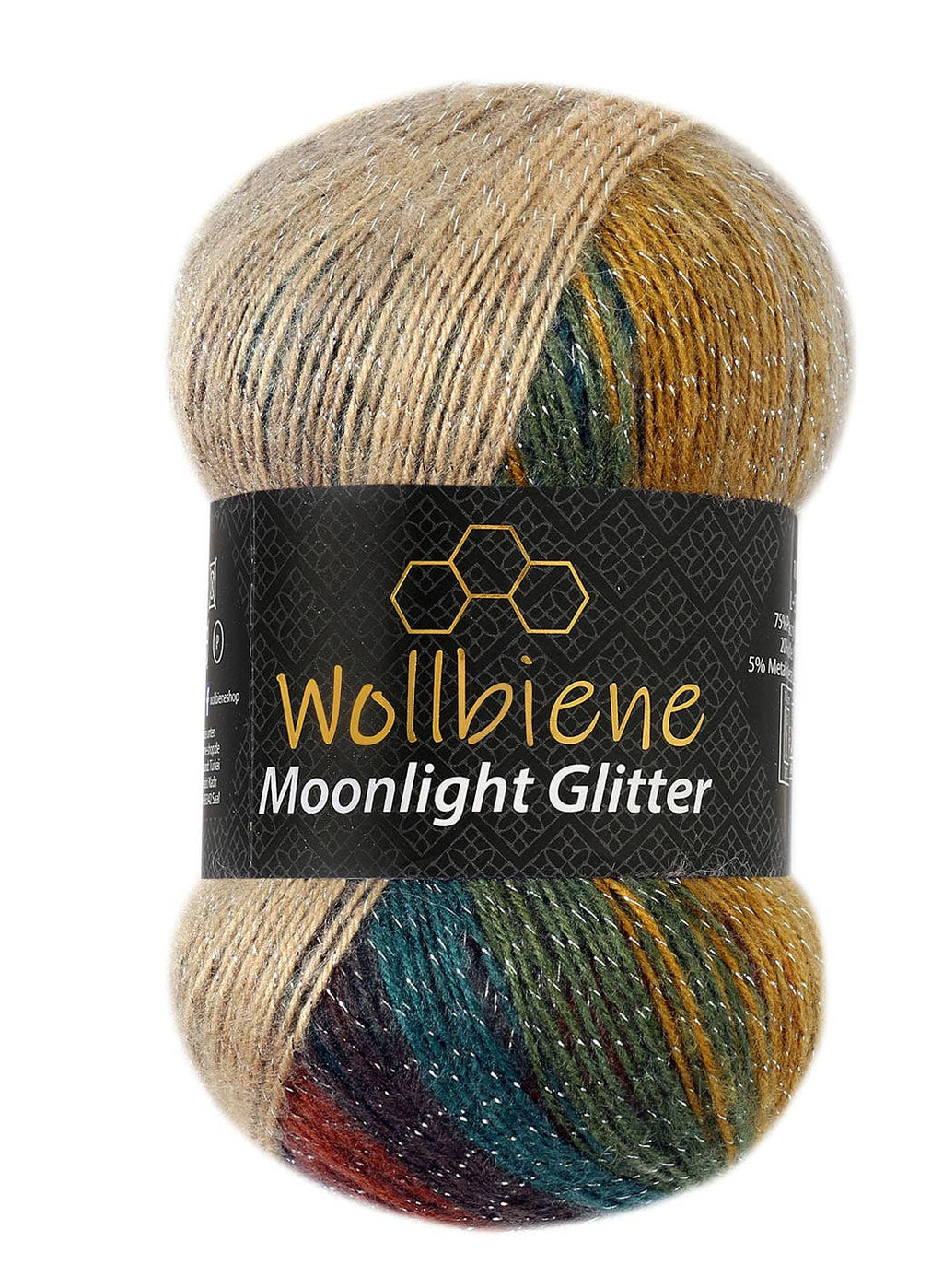 Woolen bee moonlight glitter batik crochet knitting wool: 4000 orange yellow grey