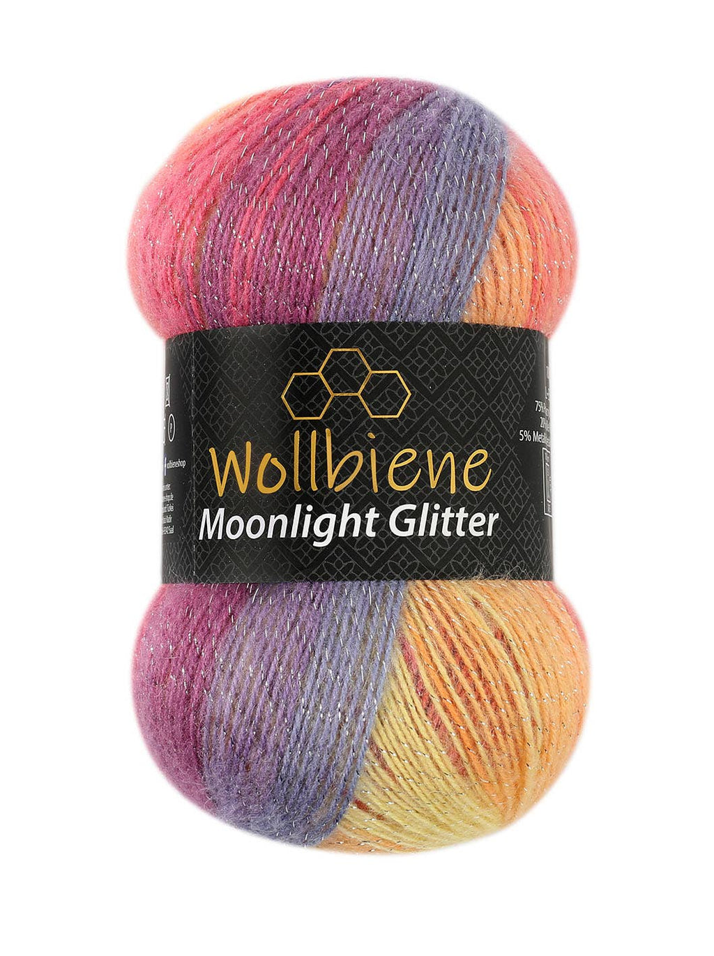 Woolen bee moonlight glitter batik crochet knitting wool: 2700 rose grey