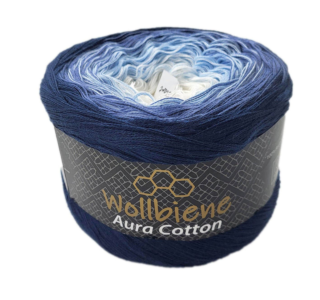 Aura Cotton Yarn Cake 200g Gradient 100% Cotton 800m: 812 purple cream-white