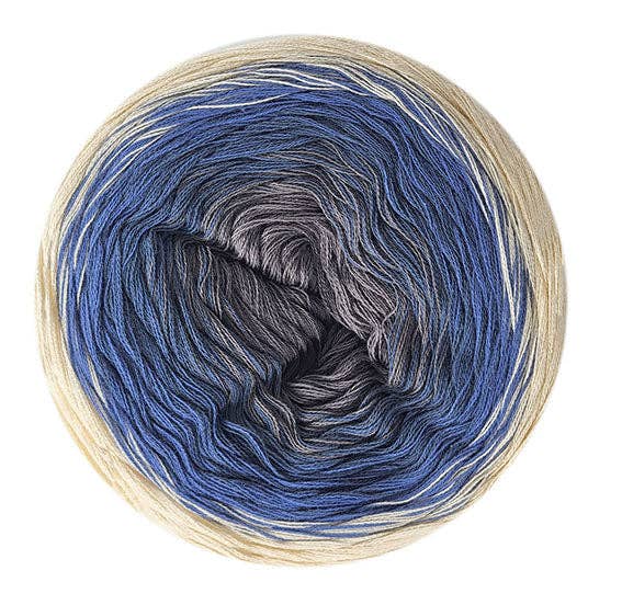 Aura Cotton Yarn Cake 200g Gradient 100% Cotton 800m: 812 purple cream-white