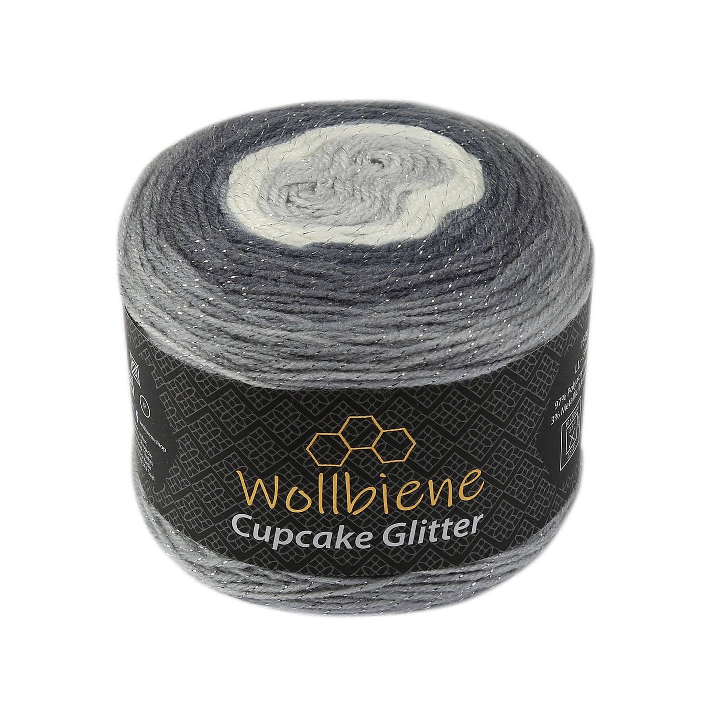 Woolly Bee Cupcake Glitter Gradient Wool Knitting Wool 150g: 3080 berry beige brown