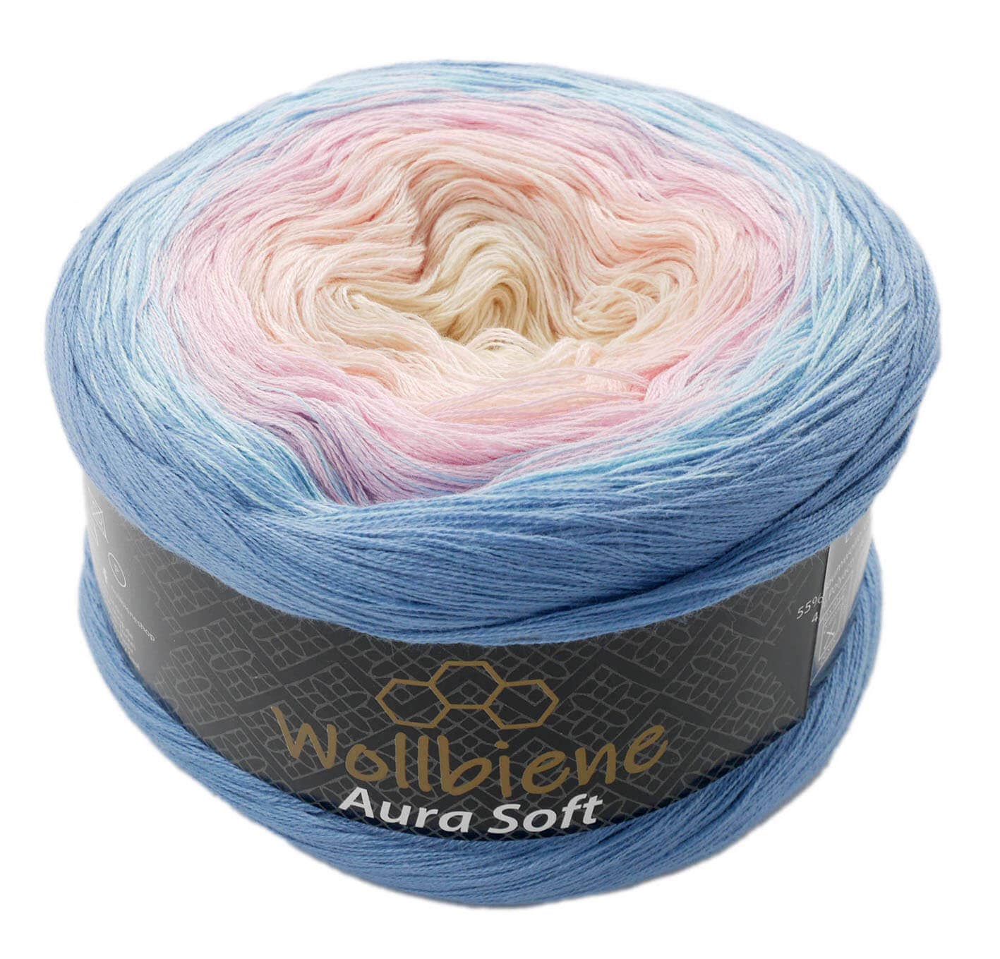 Wool Bee Aura Soft Bobble 250g Color Gradient 1000m: 709 blue pink pastel