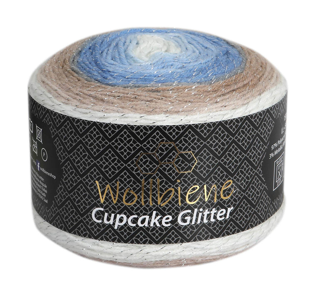 Woolly Bee Cupcake Glitter Gradient Wool Knitting Wool 150g: 1910 red yellow