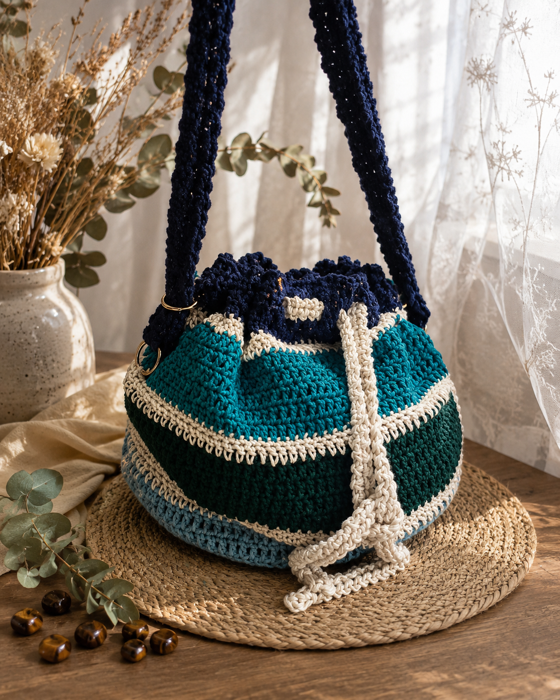 Ocean Whisper Bucket Bag