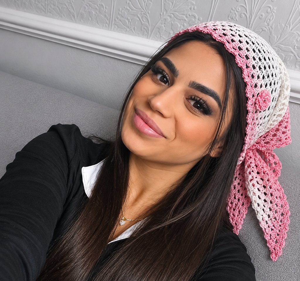 Pink Blossom Crochet Shawl
